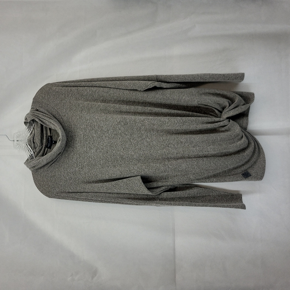 SIMPLY SOUTHERN COLLECTION Gray Twist Knot Hem Tunic Length Sweater Top Shirt